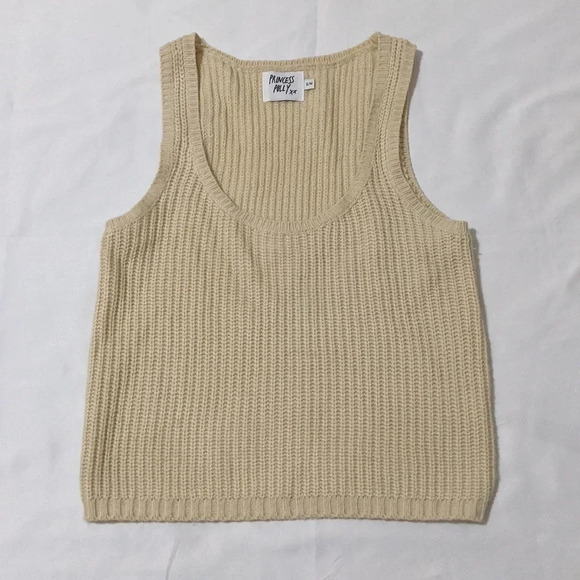 Princess Polly Larry Sweater Singlet, Color Beige, Size S/M - Picture 1 of 12